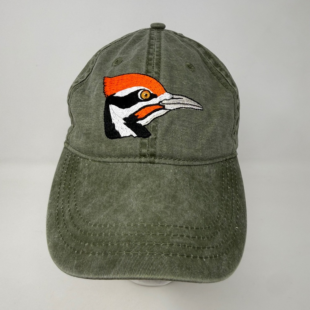 ECO Fort Vancouver Woodpecker Embroidered Olive Green Cotton Dad Hat Cap OSFA